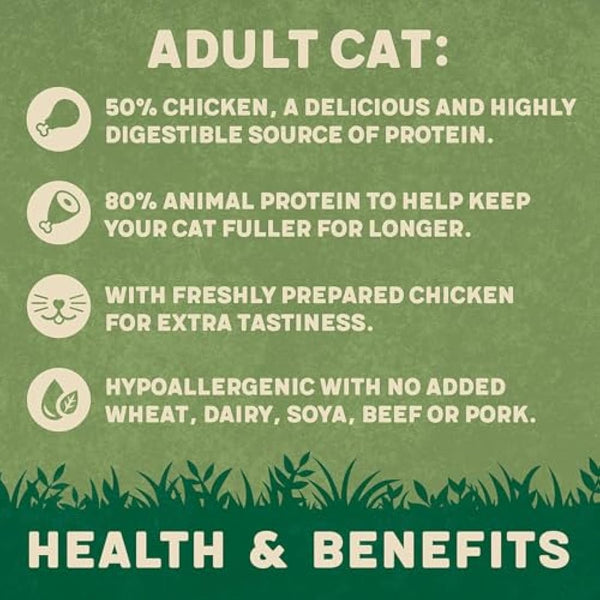 Harringtons Complete Dry Adult Cat Food Chicken 2kg (Pack of 4) - Tasty Natural Goodness