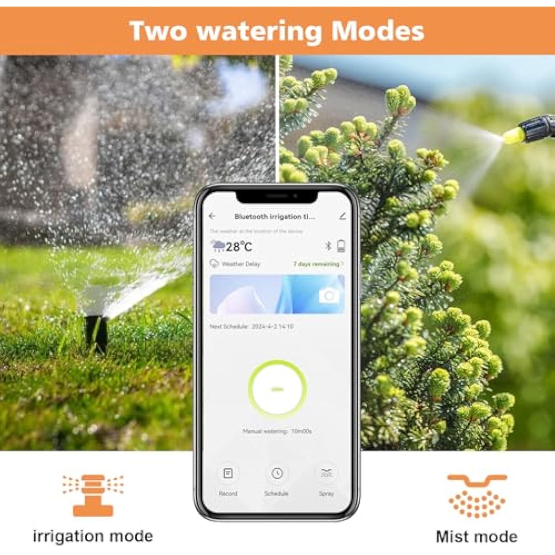 Johgee WiFi Water Timer, Smart Irrigation Sprinkler Timer with WiFi Hub, Hose Timer with Rain Delay for Garden Lawn, Garden Watering System with APP Control/Automatic/Manual, Work with Alexa