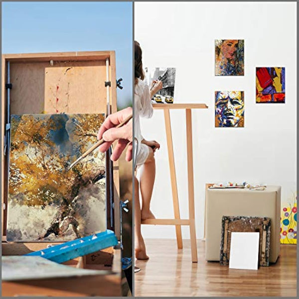 Kurtzy Canvas 24 Pack - 20 x 25cm (8 x 10 inches) - Pre Stretched Cotton Canvas Boards - Oil & Acrylic Painting, Sketching, Drawing