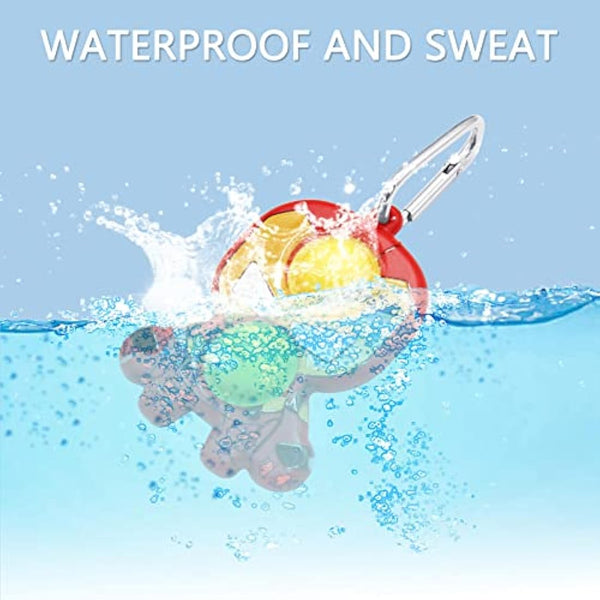 Hioph 4 Pcs Pop It Bubble Fidget Sensory Keyring, Stress and Anxiety Relief Handheld Cartoon Keychain, Cute Fidget Pendant, Silicone Key Charm Ornaments, Party Favour Gifts for Kids