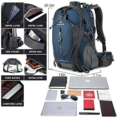 FENGDONG 40L Lightweight Waterproof Backpack for Hiking Camping Travel for Men and Women
