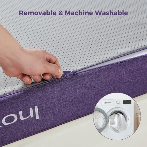 Inofia Sleep Gel Memory Foam Mattress Topper Double, 8CM GELEX Bed Topper with Washable Cover, Pressure Relief | Sleep Cooler, 2 Layer Foam for Rest Easy, 100-Night Home Trail (135x190)