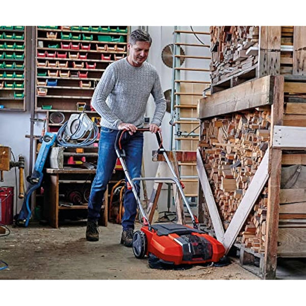 Einhell Power X-Change 18V Cordless Electric Push Sweeper - 610mm Width Electric Broom, 20L Dirt Tank, Adjustable Handle - TE-SW 18/610 Li Debris And Leaf Sweeper (Battery Not Included)