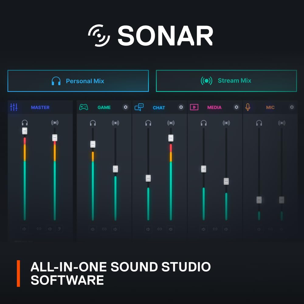SteelSeries Alias USB Mic for PC — 3x Bigger Capsule for Gaming, Streaming and Podcasting — Sonar for Streamers Audio Software — AI Noise Cancelling — LED Mute & Level Monitoring — Shock Mount - Black