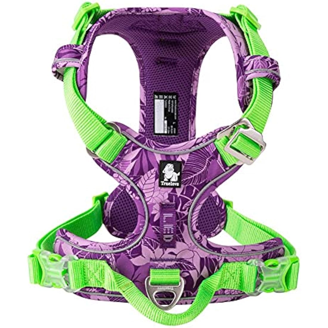 Dog Harness No Pull Adjustable Reflective Step-in Soft Nylon For Small Large Pet TLH5653(XL, Camouflage Purple)