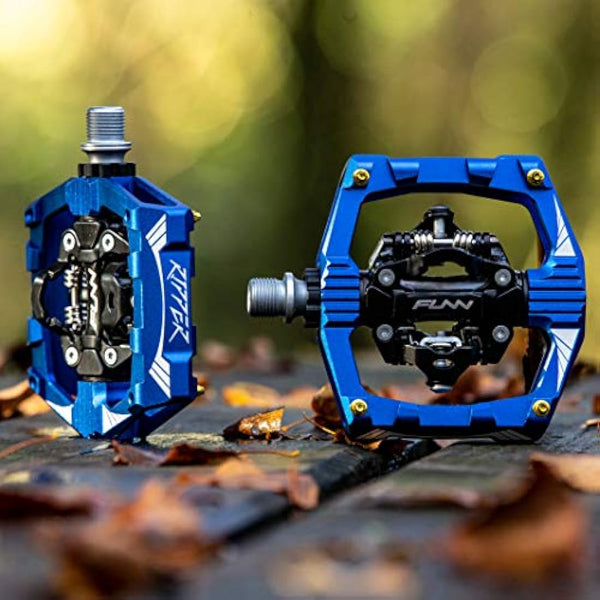 Funn Ripper Mountain Bike Clipless Pedals, Rocker Clip/Spring-Loaded Clip-in Mechanism, Compatible with SPD Cleats, 9/16" CrMo Axle Bicycle Pedals for MTB/Gravel Cycling