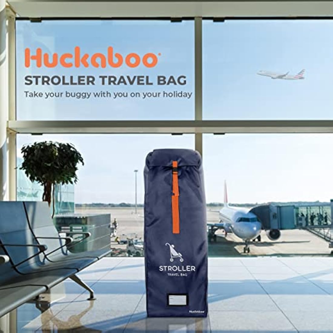 Huckaboo Stroller Travel Bag - Umbrella Stroller Buggy Travel Bag for Airplane, Navy