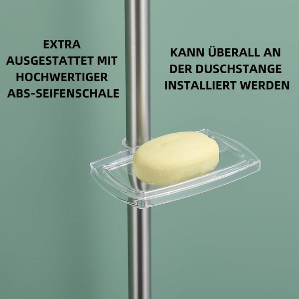 HomeHeng Shower Riser Rail 80CM, Wall Mounted Shower Slide Bar with Soap Dish Bracket Brushed Nickel Adjustable Shower Head Holder Bar for Bathroom,