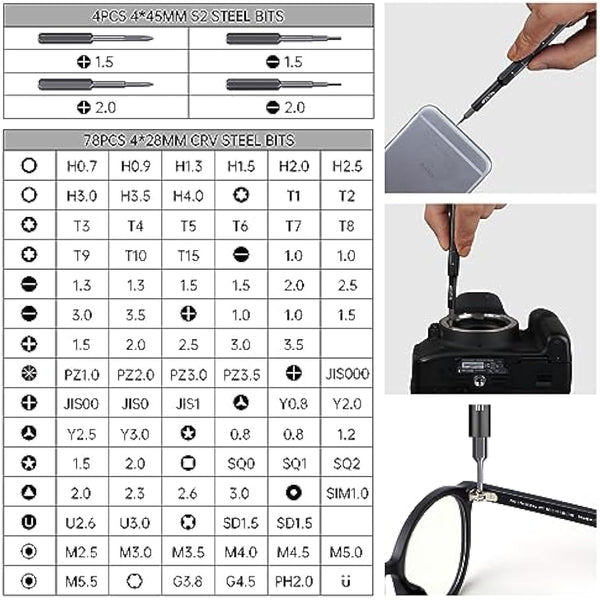 JAKEMY 105 in 1 Precision Screwdriver Set Laptop Repair Tool Kit Magnetic Small Torx Bit Household Screwdriver Set for PC, Computer, Phone, Glasses, MacBook, PS4, Xbox