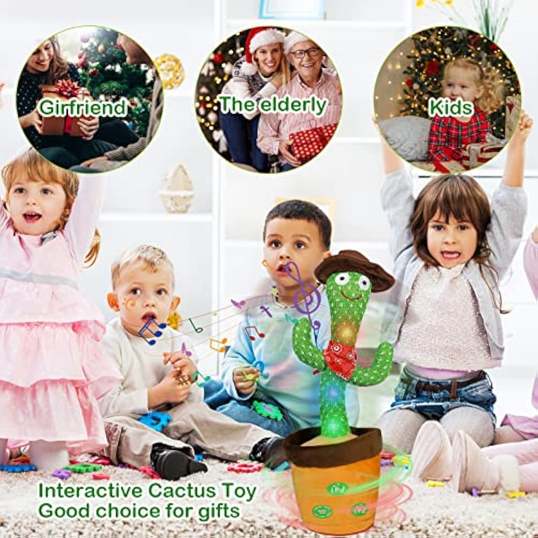 HICAS Dancing Talking Cactus Toy Repeat What You Say Singing Cactus Voice Recorder Baby Toys Volume Control with 120 Songs Funny Children Education Toys, Gifts and Home Decoration