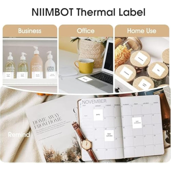 NIIMBOT B21/B3S Lable Maker Tape 1.97" x 2.76" (50×70mm) Waterproof Sticker Paper Shipping Address Labeling Replacement with Self-Adhesive,1 Roll of 110pcs (White)