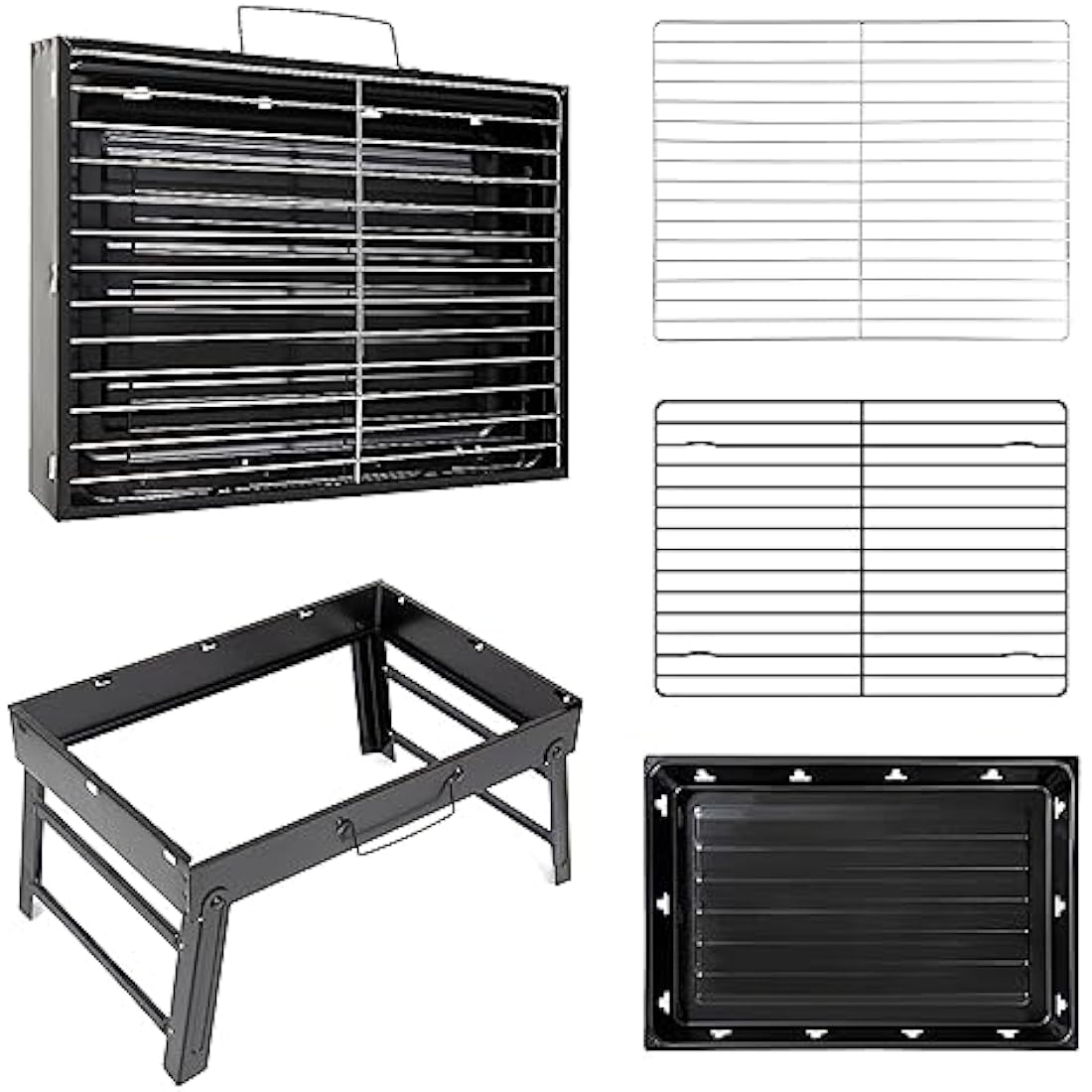 AGM Charcoal Barbecue, Portable Foldable BBQ Grill, Table Charcoal BBQ for Picnic, Travel, Garden, Camping-M size