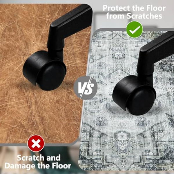 Homcomodar Office Chair Mat for Hardwood Floor 120x150cm Grey, Computer Desk Chair Mat for Hard Floor, Chair Floor Protection Mat Non Slip Rubber Mats for Home Office Chair