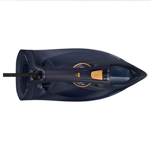 Philips 7000 Series Steam Iron, Powerful 3000W, 50g/min Steam, 250g Steam Boost, SteamGlide Elite Soleplate for Smooth Gliding, Blue/Yellow