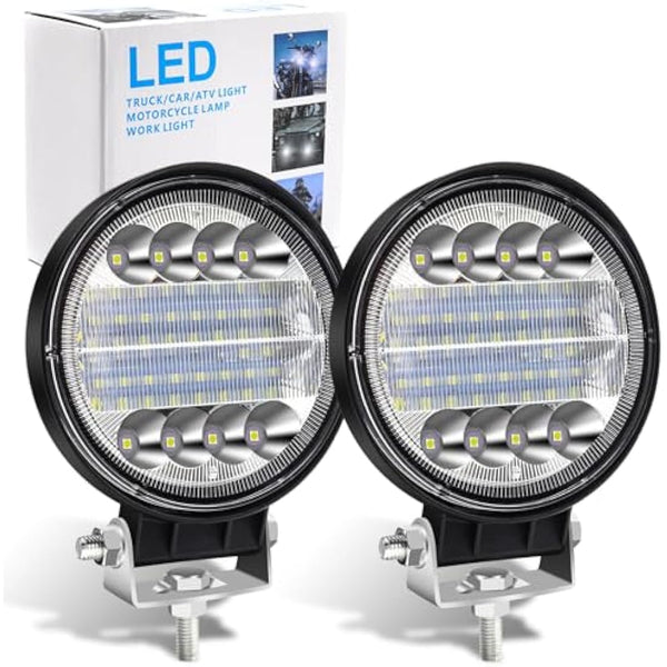 2PCS LED Work Lights,72W Off Road Driving Fog Lights LED Spotlights 12V 24V Roof Light Bar LEDs Auxiliary Lights for Off Road 4x4 SUV UTV ATV Heavy Duty Truck Tractor Boat