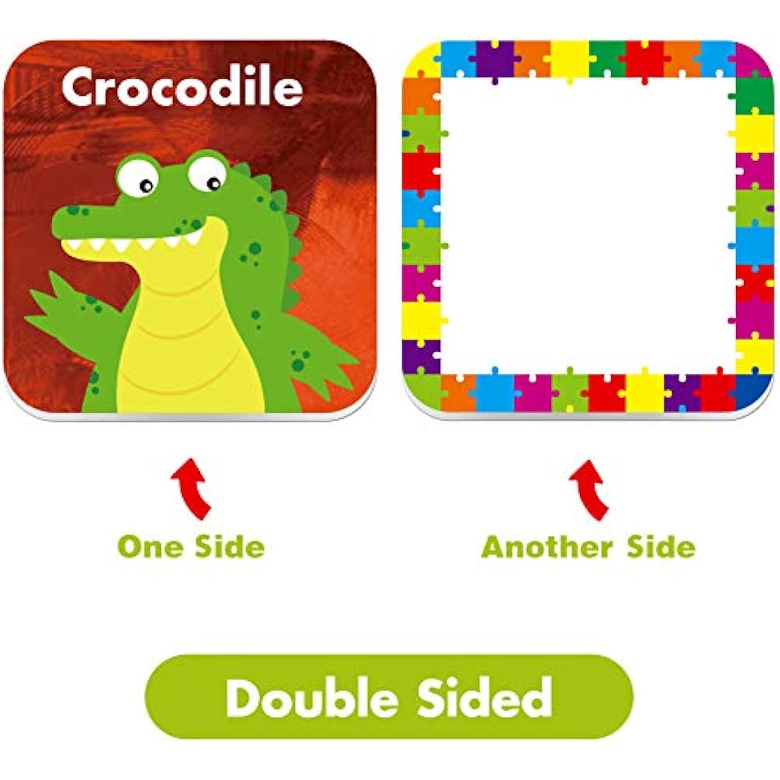 Hebayy 36 Pair Animals Matching Game Cartoon Flash Cards Erasable(72 PCs, Each Measures 2” X 2”)