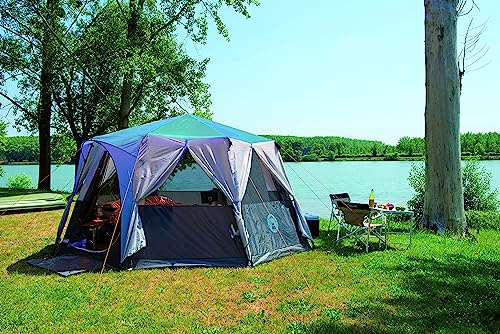 Coleman Tent Octagon, 6 Man Festival Dome Tent, 6 Person Family Camping Tent with 360° Panoramic View, Stable Steel Pole Construction, Sewn-in Groundsheet, 100 Percent Waterproof