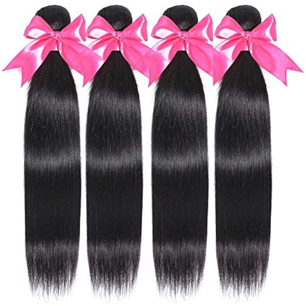 12A Brazilian Hair Bundles Straight Human Hair Weave Bundles Brazilian Straight Hair 3 Bundles Natual Black Color 300g Total 10 12 14 inch Romface