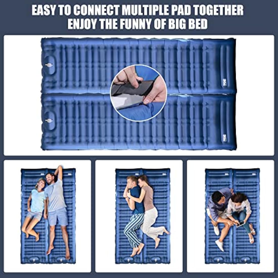 BQA Camping Sleeping Pad Inflatable Sleeping Mat with Pillow & Built-in Pump, Extra Thickness 10cm Compact Ultralight Waterproof Camping Air Mattress for Backpacking, Hiking, Tent, Traveling