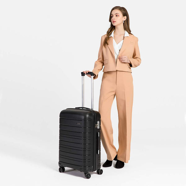 Kono Lightweight Suitcase Hand Luggage Polypropylene Hard Shell Travel Trolley