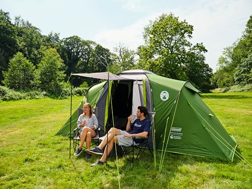 Coleman Spruce Falls 4 Tent | 4 Man Vis-a-Vis Family Tent with 2 opposite XXL size Bedrooms and Living area | 4 Person Camping Tent | 3000mm Waterproof | Sewn-in Groundsheet