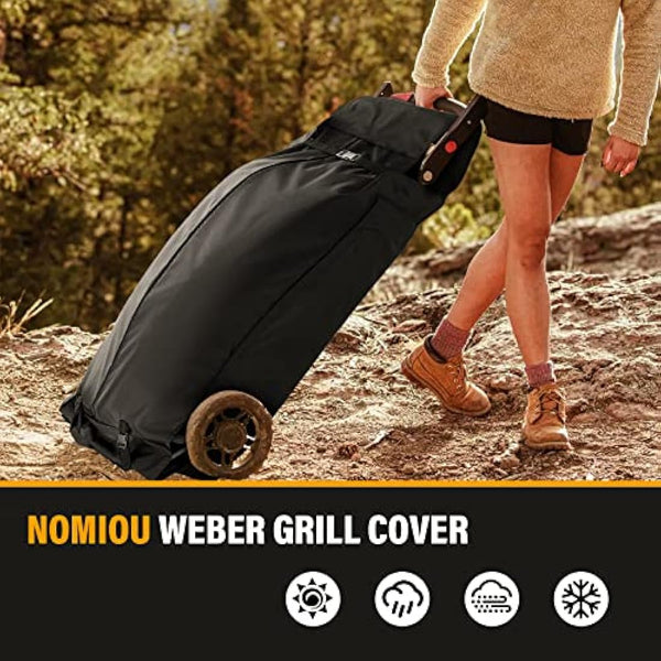 Grill Cover,Gas BBQ Cover fits Weber Traveler,Cargo Protector Storage bag Waterproof, Heavy Duty,Rip-Proof & UV Resistant For Protective Case Traveller grill accessories(115L x 65W x 24H cm, Black)