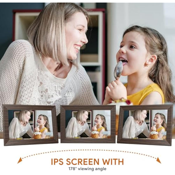 Aorpdd 10.1 Inch WiFi Cloud Digital Photo Frame, 1280 * 800 Resolution 16:10 HD IPS Touch Screen Display, 32GB Storage Space, Share Your Photos and Videos via Free Frameo at Anytime and Anywhere