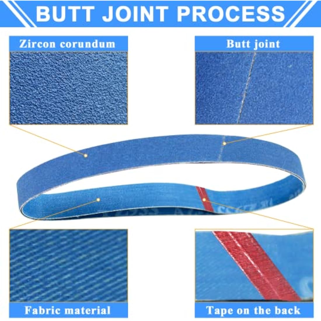 FEIHU Metal sanding belts 30 x 533 mm. Each 5 x Grit 60/80/100/120/240/320 for Belt Sanders,Power File Sandpaper Sanding Belts Set of 30