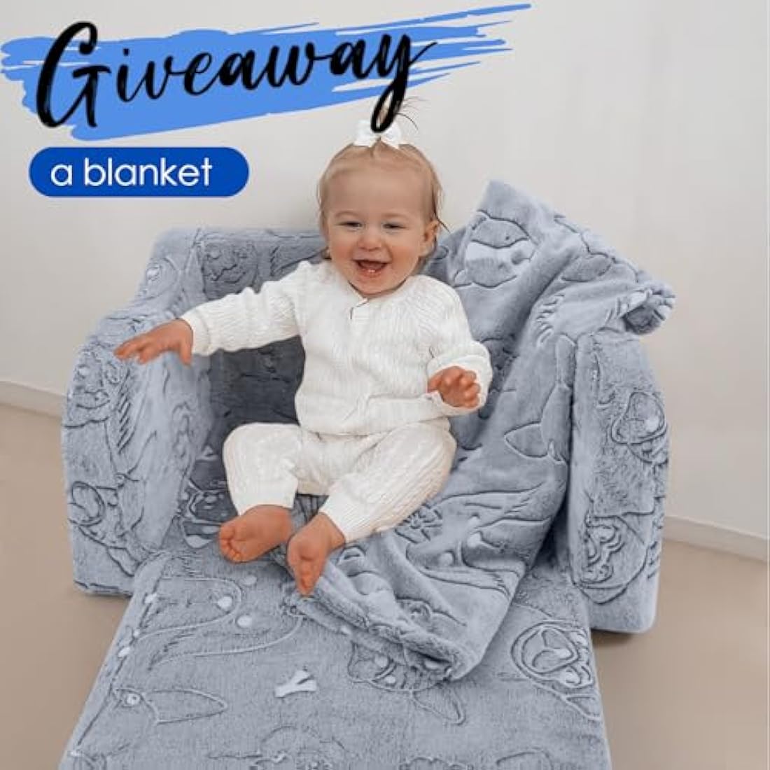 MeMoreCool Kids Sofa, Toddler Fold Out Chair for Girls Boys, Glow in The Dark Comfy Folding Baby Couch Convertible to Lounge, Kids Soft Plush Recliner for Childrens Playroom, Glowing Dogs