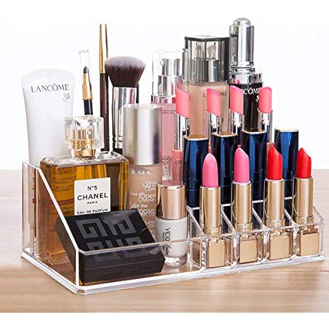 iPEGTOP Large Clear Acrylic Cosmetic Make up Organiser, 3 Tier Stackable 8 Drawers Makeup and Jewelry Storage Boxes Lipsticks Nail Polish Brushes Display Organizer for Bathroom Counter Dresser