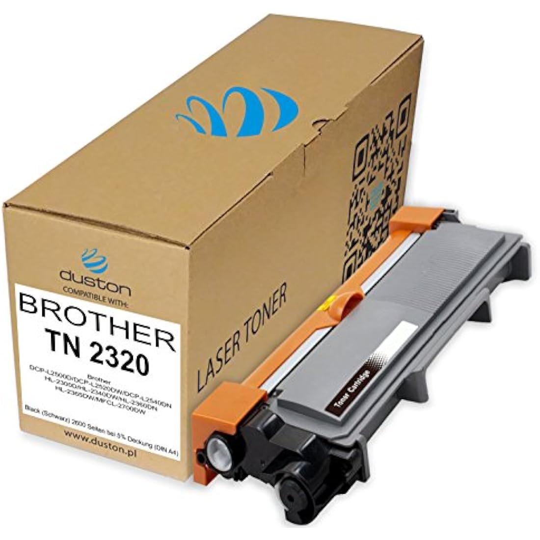 duston 2x TN2320, TN-2320 black toner compatible with Brother TN-2320 DCP-L2500D DCP-L2520DW DCP-L2540DN HL-2300D HL-2340DW HL-2360DN HL-2365DW MFCL-2700DW