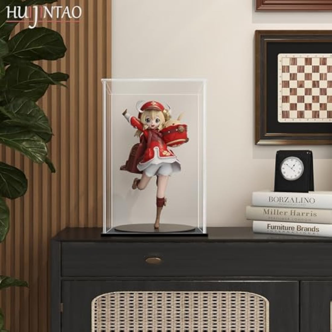 HUIJINTAO Clear Acrylic Display Case Countertop Box Cube Organizer Stand Dustproof Protection Showcase for Action Figures/Toys/Collectibles(10x10x14inch;25x25x35cm)