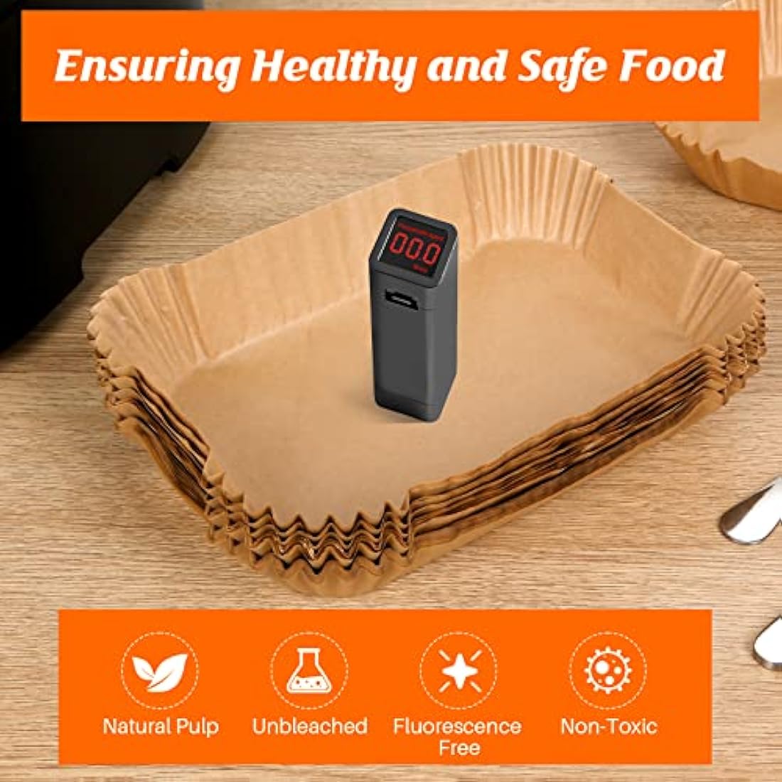 120Pcs Air Fryer Liners for Ninja Dual, Stone TH Disposable Airfryer Parchment Paper Liners Accessories Compatible with Ninja AF300UK AF400UK SL400UK AF500UK, Other Dual Zone Air Fryer