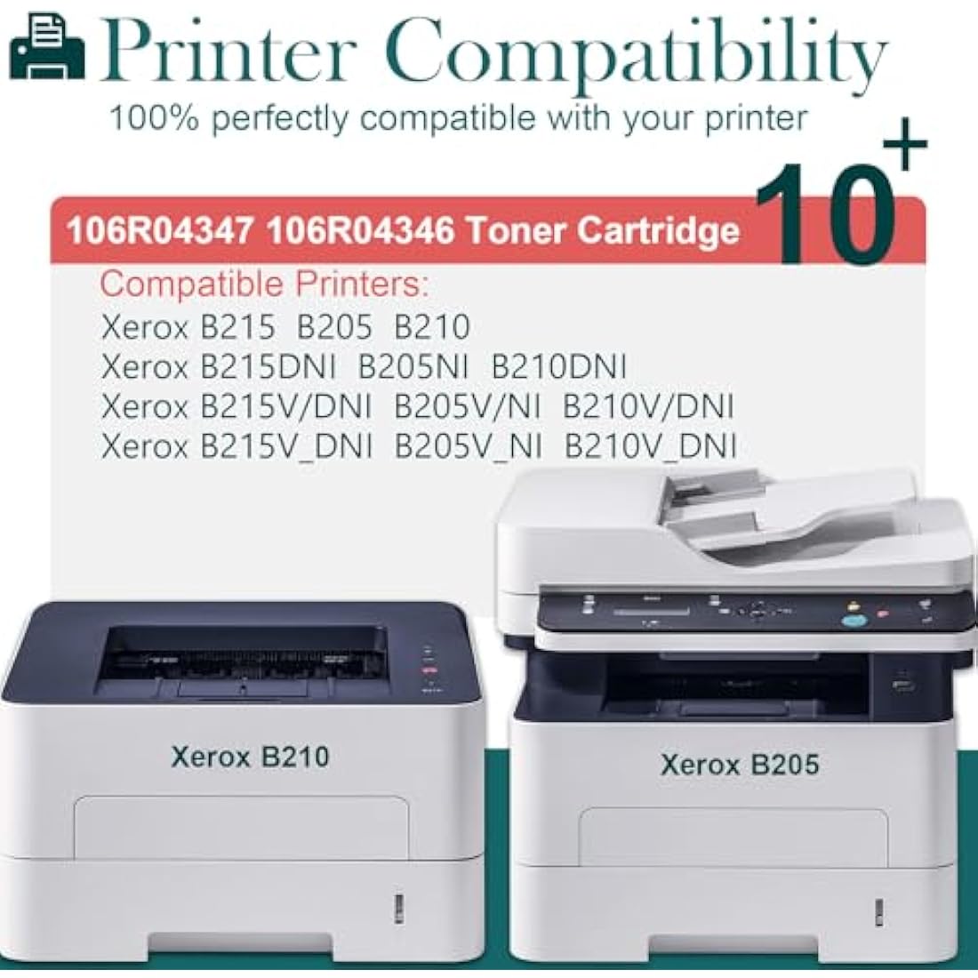 HenceBuy Compatible B210 B205 B215 Toner Cartridge 106R04347 for Xerox B210 B210DNI B205 B205DNI B205MFP B215 B215DNI B215MFP Printers 3000 Pages ( Black, 2-Pack )