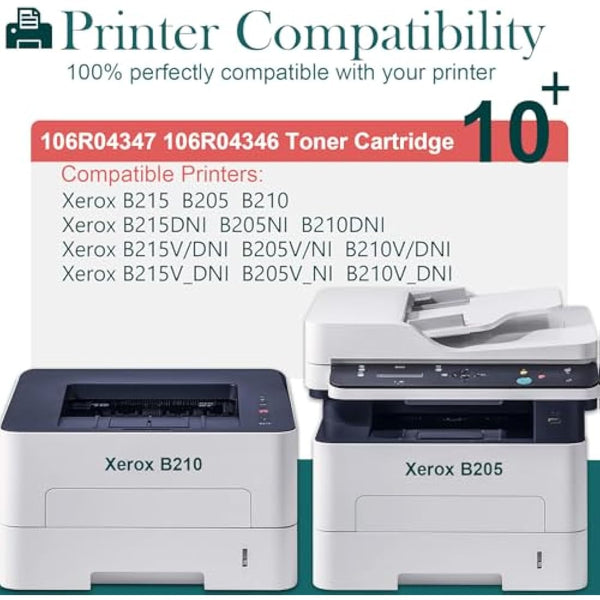 HenceBuy Compatible B210 B205 B215 Toner Cartridge 106R04347 for Xerox B210 B210DNI B205 B205DNI B205MFP B215 B215DNI B215MFP Printers 3000 Pages ( Black, 2-Pack )