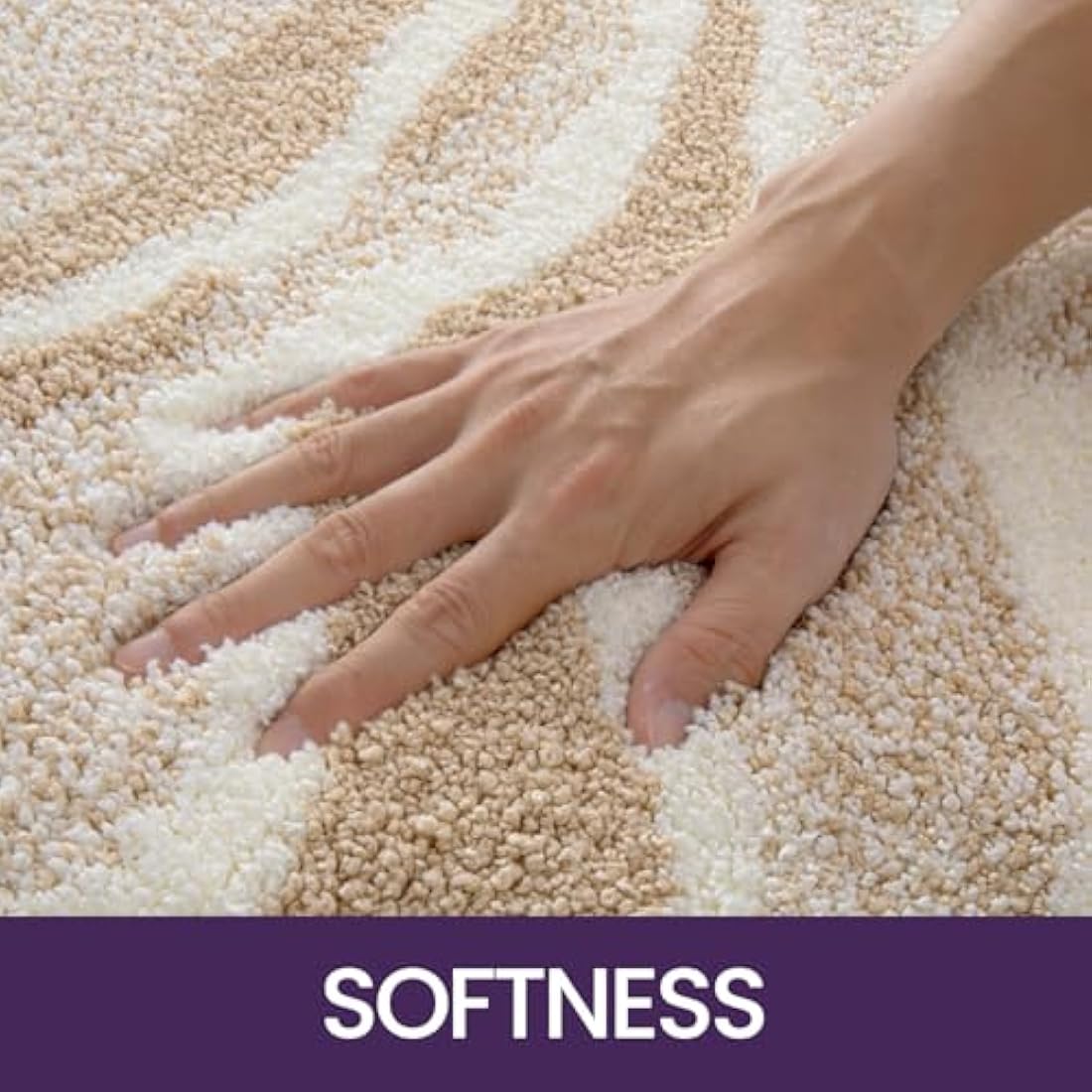 DEXI Bath Mat 61 x 92 cm, Washable Bathroom Mats with Non Slip Backing, Quick Dry Absorbent Large Floor Rugs, Beige