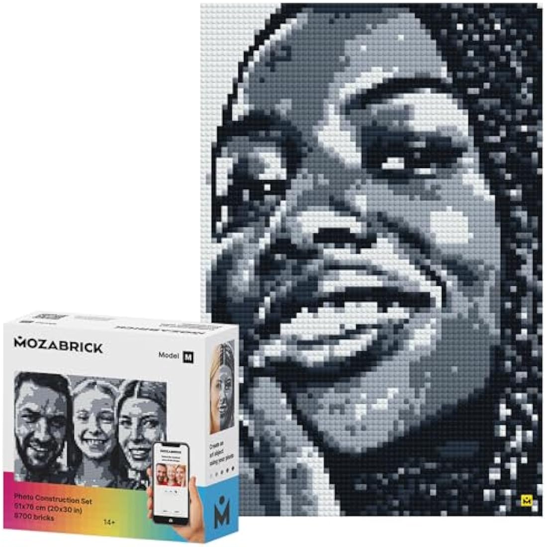 MOZABRICK Photo Builder Model M Building Game to Turn Pictures and Photographs into DIY Pixel Art Mosaic. Create Personal Puzzles with Bricks!