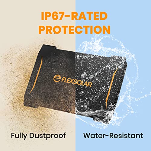 FlexSolar 20W Portable Solar Panel Charger for Camping, USB-A QC3.0 USB-C Waterproof Foldable Solar Panel for Mobile Phones Laptop Cellphones Power Bank Outdoor Hiking Fishing