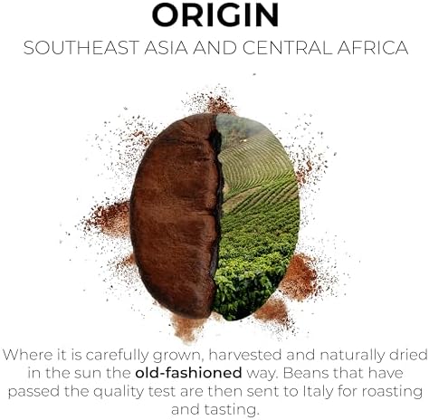 Grano Milano Robusta Coffee Beans, 1kg French Roast Robusta Blend, Dark Roast, Intensity 5/5 Extra Strong Coffee, Made in Italy