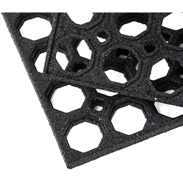 Honeycomb Outdoor Rubber Doormat Boot Scraper Front Door Mat, Heavy Duty Recycled Rubber with Drainage Holes, Anti Fatigue Dirt Scraper Playground Garden Matting (120x80cm, 1.3cm Thick, Extra Large)
