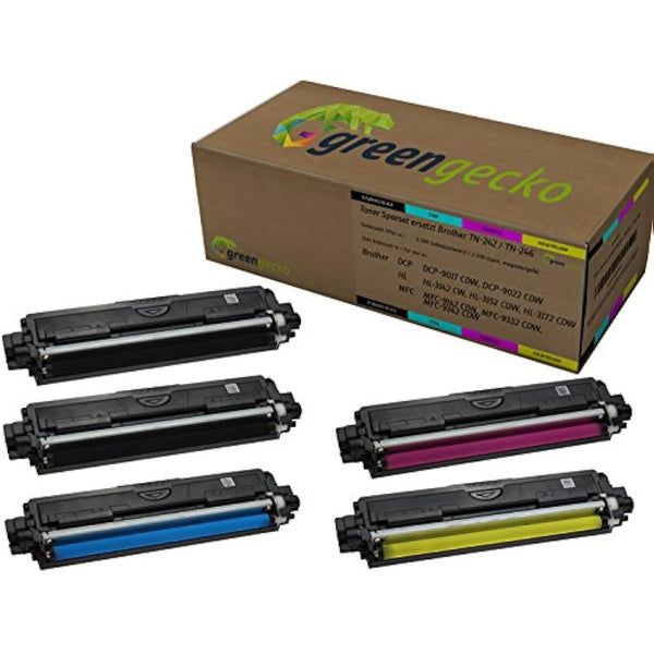 5 XXL Toner compatible for Brother TN-242 / TN-246 | for Brother HL-3142cw, DCP-9022cdw, MFC-9142cdn, MFC-9332cdw, MFC-9342cdw / cartridges black(2), cyan, magenta, yellow
