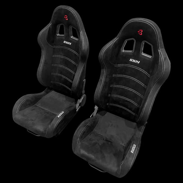 Set of Barbarian Reclining Bucket INDY Racing Seats for Focus Mk2 (All Models) Ford, Black Suede, Track, Race, Drift