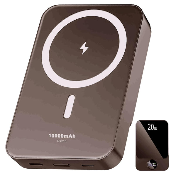 Magnetic Power Bank 10000mAh，20W Fast Charging Portable Charger, Wireless Power Bank with LED Display, Small USB-C Battery Pack with Mag-safe for iPhone 16/15 Plus/Pro/Max,14/13/12 Series,Black