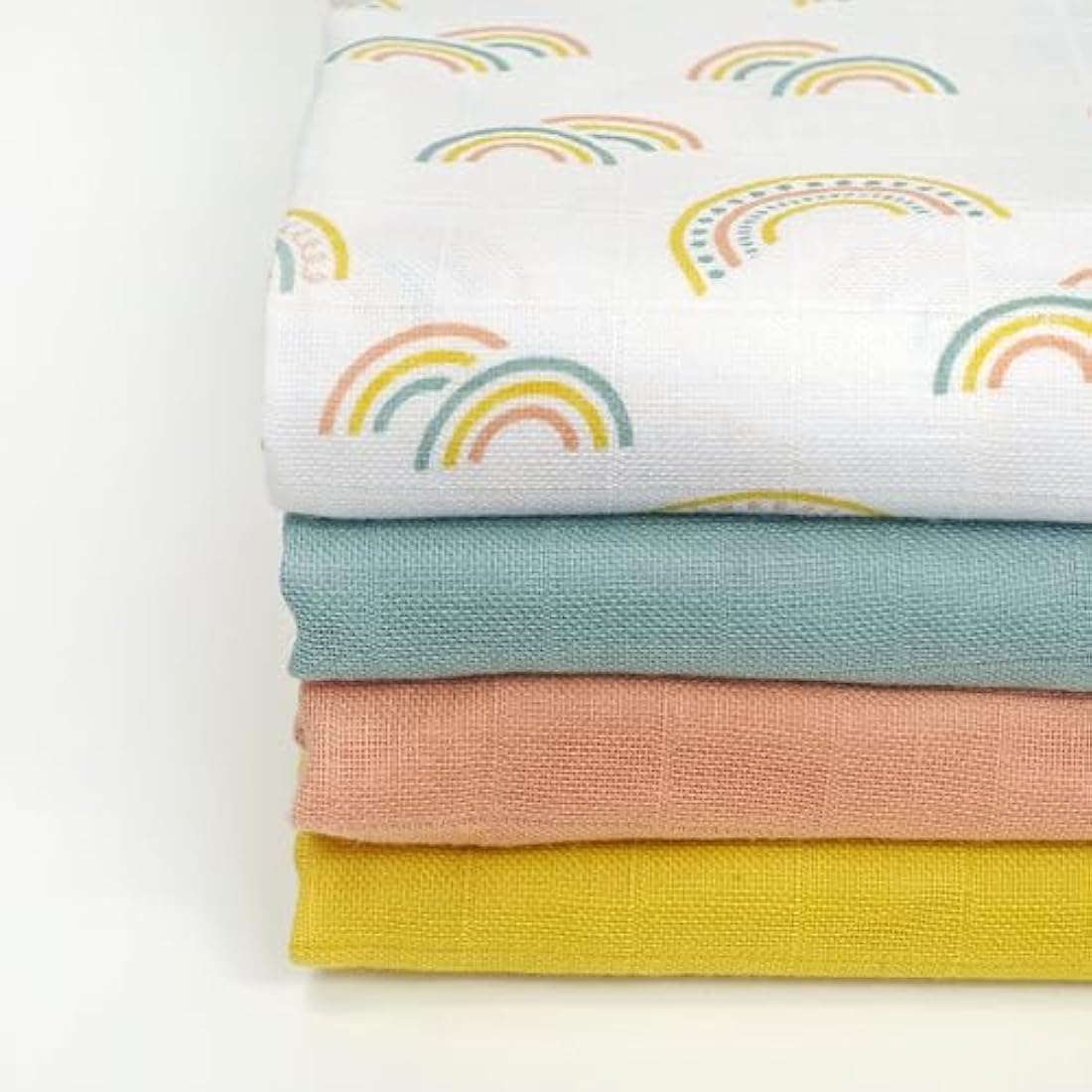 MuslinZ Muslin Squares - Muslin Cloths for Baby - Baby Burp Cloths - 6 Pack Muslins - Large 70x70cm - Boy, Girl, Unisex - Cotton - Absorbent & Breathable - Multi Use Newborn Cloths (Scandi Rainbow)
