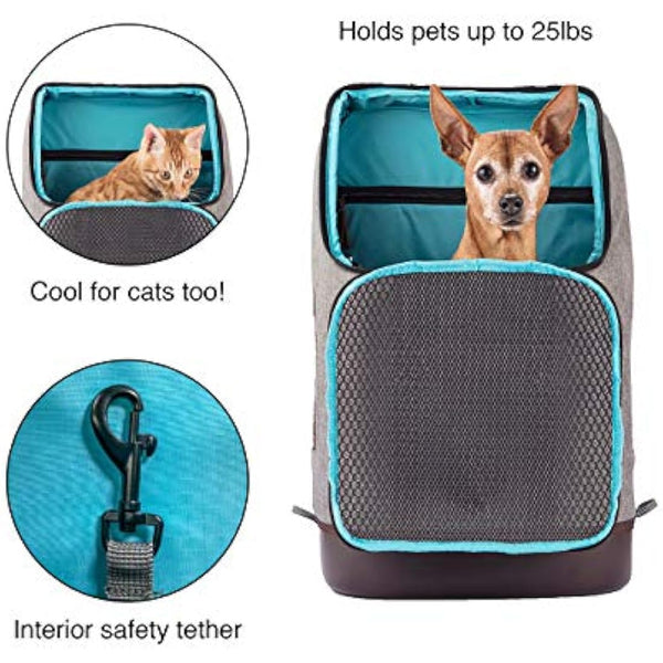 Kurgo Rucksack, Backpack for Small Dogs and Cats, Ideal for Hiking, Commuting or Travel, Waterproof Bottom, Black