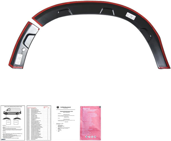 Oneway Set Wheel Arch Trims compatible with Dacia Duster II 2018-2024 with Park Assist (Offroad) - Matt black