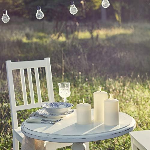 Lights4fun Set of 3 TruGlow® Outdoor Waterproof Flameless LED Pillar Candles – Battery Operated with 6-Hour Timer – Weatherproof Garden Lights for Patios, Balconies & Events