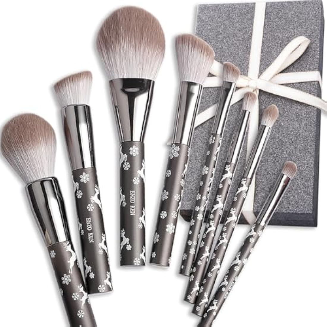 ENZO KEN Goat Hair Makeup Brush Set Professional, Natural Hair Makeup Brushes Set Professional, Natural Bristle Make up Brushes, Snowflake Cosmetic Brush.