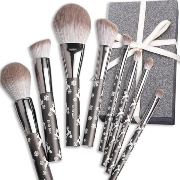 ENZO KEN Goat Hair Makeup Brush Set Professional, Natural Hair Makeup Brushes Set Professional, Natural Bristle Make up Brushes, Snowflake Cosmetic Brush.