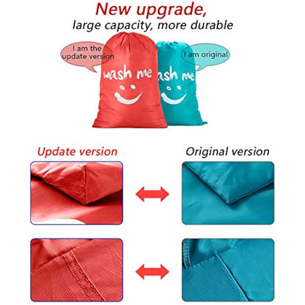 IHOMAGIC Laundry Bag Large Foldable Laundry Bag Washable Storage Bag with Nylon Rope Lightweight Portable Bag for Dirty Clothes Blanket 100L in Bedrooms, Hotels, Dorms, Travel, Orange